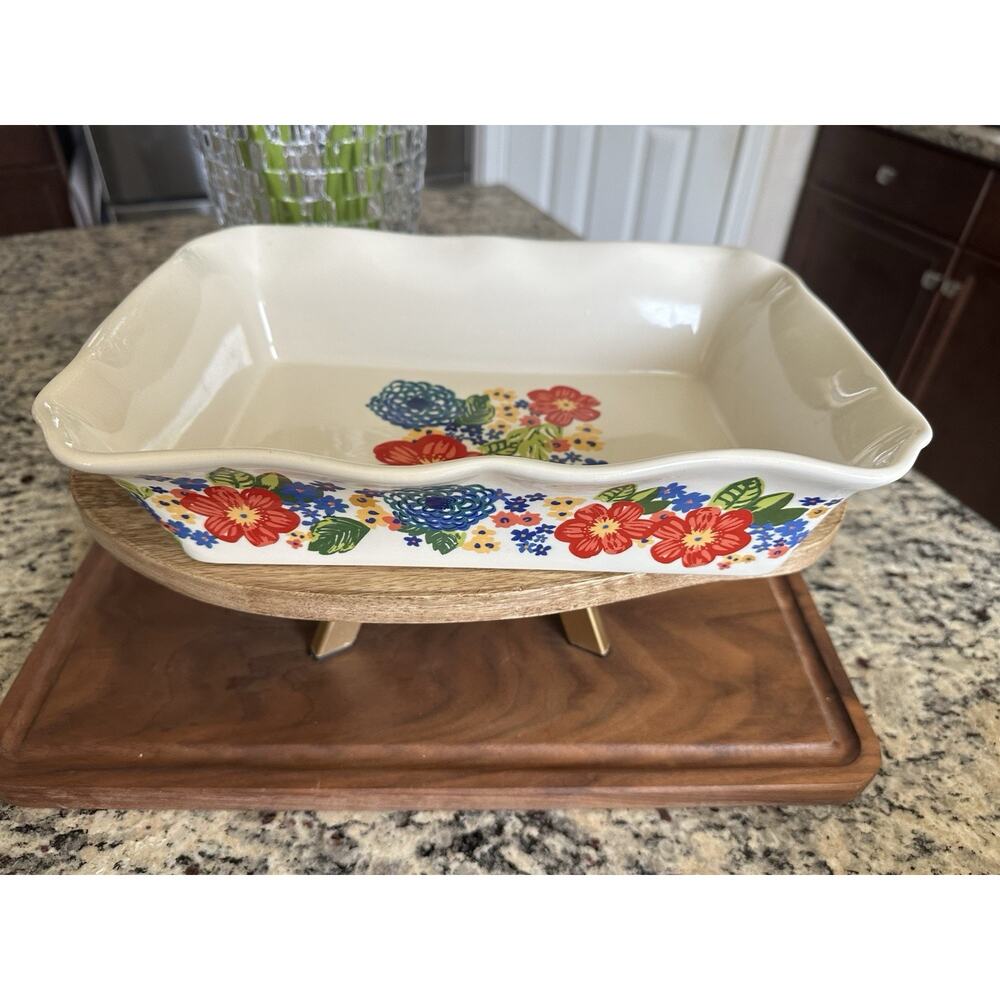 Pioneer Woman Casserole Baking Dish Scalloped Edge 12 X 8 X 3